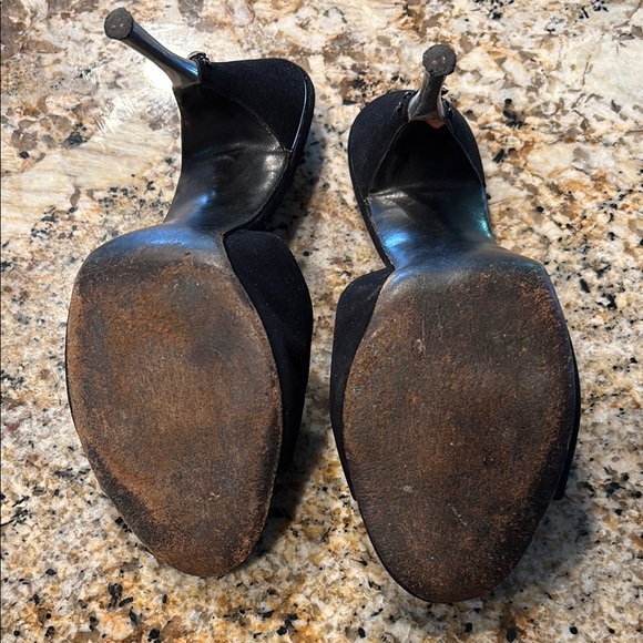 Black Patent Leather Heeled Sandals - Picture 6 of 9